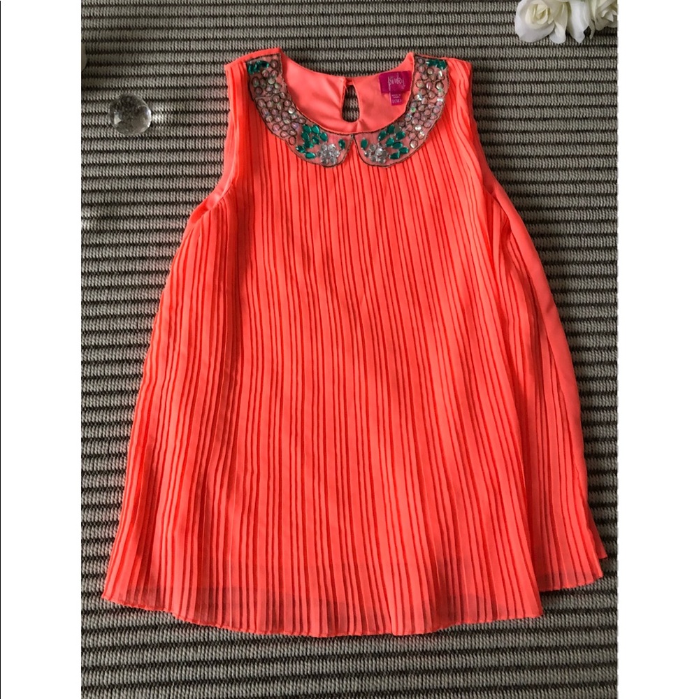 Orange gem girls top